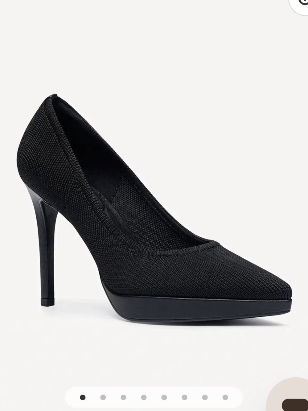 Black Pointed Toe High Heel Platform Pump